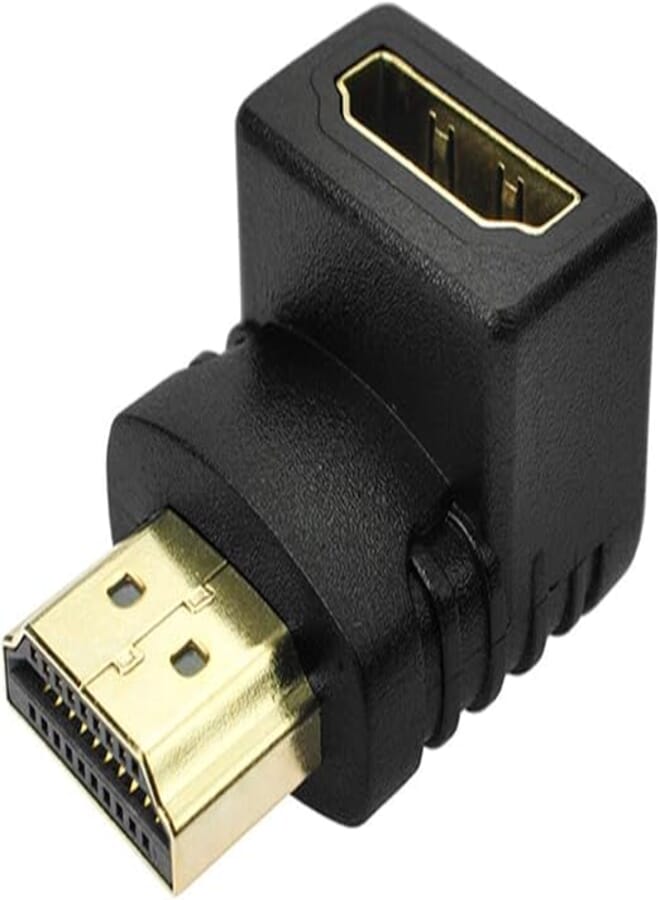 HDMI 90 Degree Adapter 4K, HDMI Elbow Right Angle Adapter Extender Gold Plated Connector Converter, Support 3D 4K 1080P
